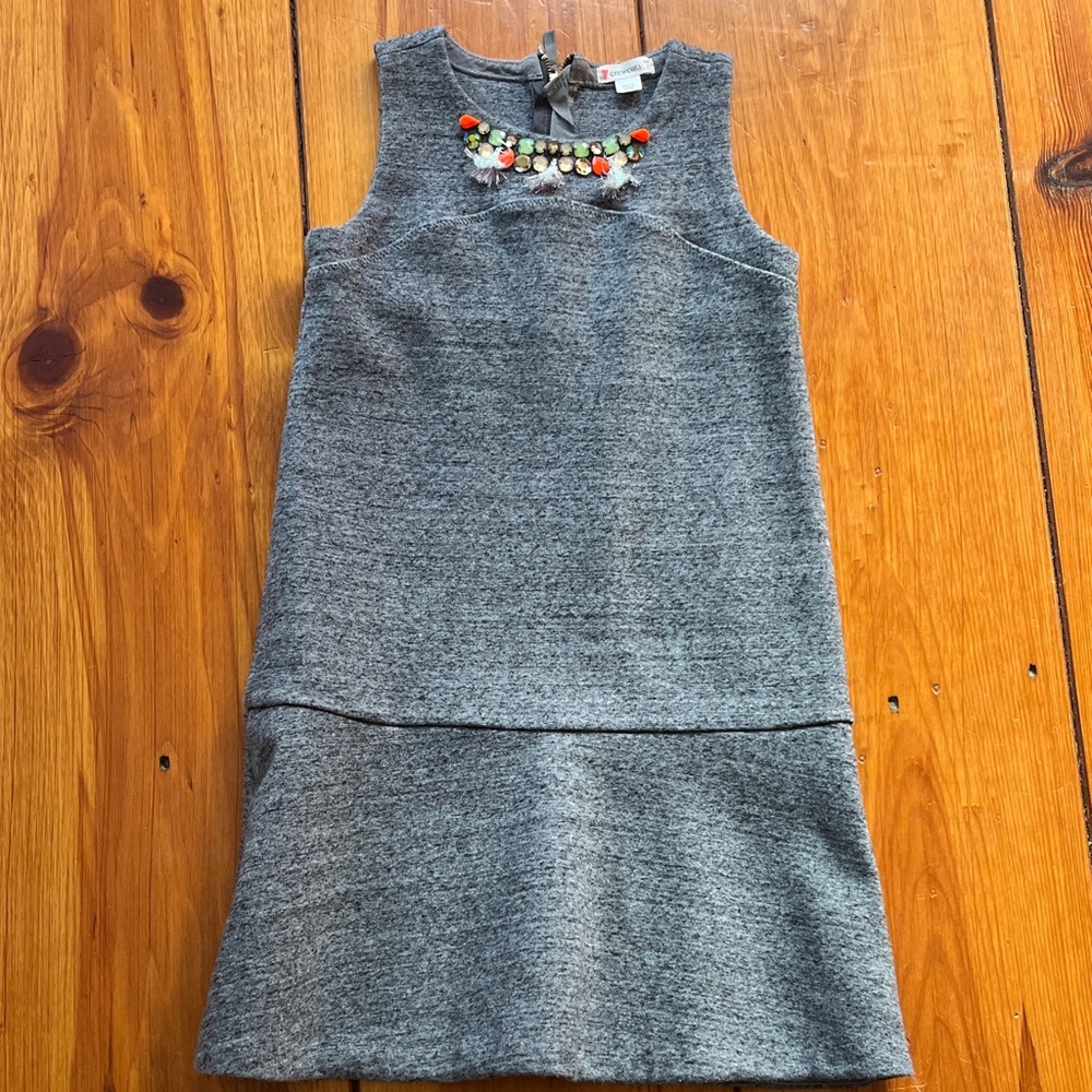 Crewcuts Gray Sleeveless Dress with Colorful Beads
